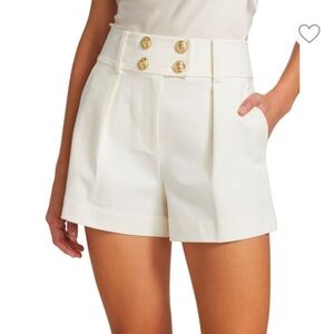 Derek Lam 10 Crosby Gemma Pleated High-Waist Shorts